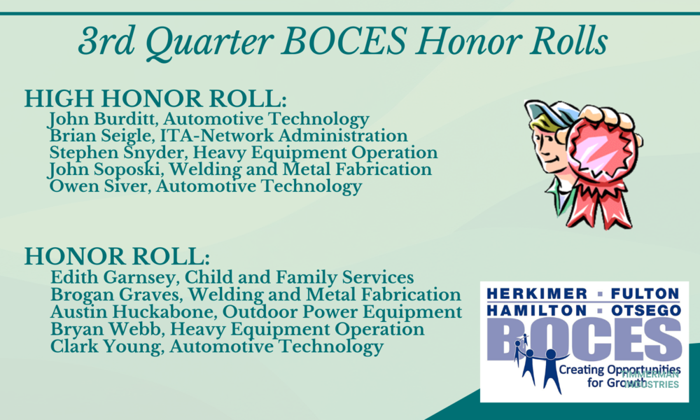 3rd Quarter BOCES Honor Roll names released