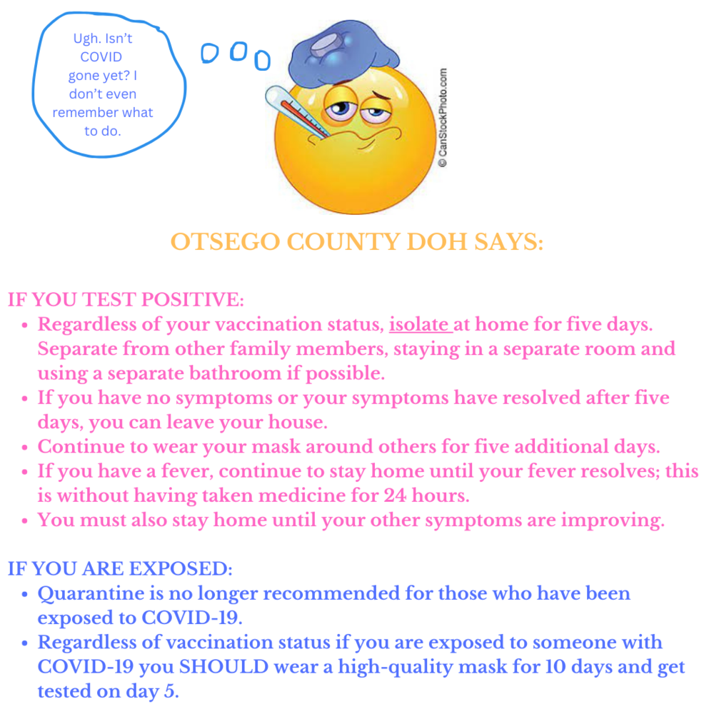 Otsego County DOH COVID guidance