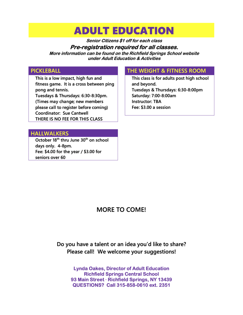 adult ed flyer